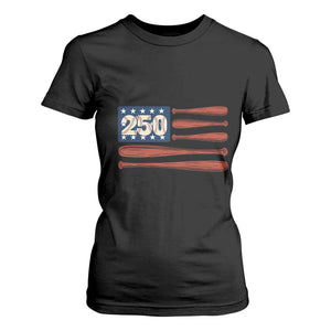 USA Flag Baseball T Shirt For Women America 250th Anniversary Gift TS12 Black Print Your Wear