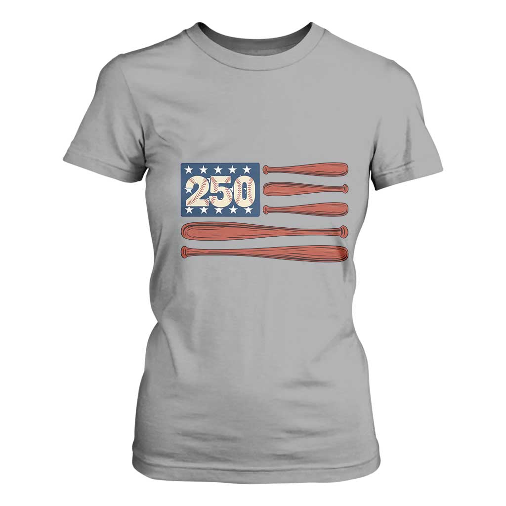USA Flag Baseball T Shirt For Women America 250th Anniversary Gift TS12 Sport Gray Print Your Wear