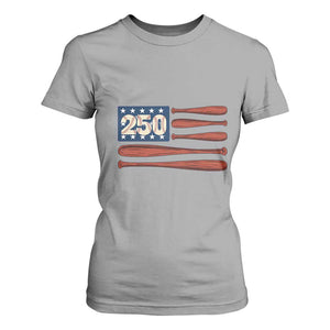 USA Flag Baseball T Shirt For Women America 250th Anniversary Gift TS12 Sport Gray Print Your Wear