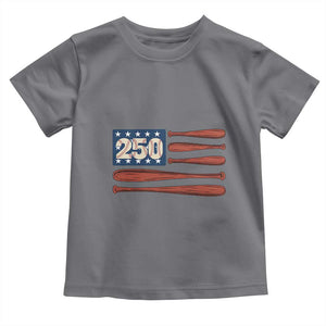 USA Flag Baseball Toddler T Shirt America 250th Anniversary Gift TS12 Charcoal Print Your Wear