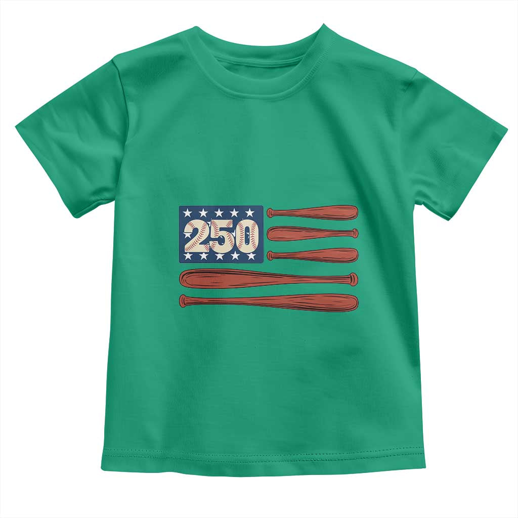 USA Flag Baseball Toddler T Shirt America 250th Anniversary Gift TS12 Irish Green Print Your Wear