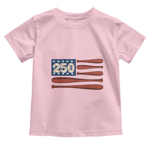 USA Flag Baseball Toddler T Shirt America 250th Anniversary Gift TS12 Light Pink Print Your Wear