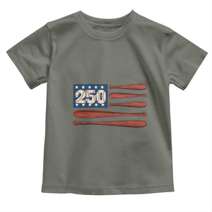 USA Flag Baseball Toddler T Shirt America 250th Anniversary Gift TS12 Military Green Print Your Wear