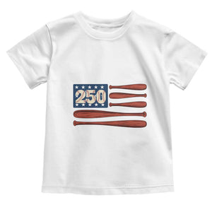 USA Flag Baseball Toddler T Shirt America 250th Anniversary Gift TS12 White Print Your Wear