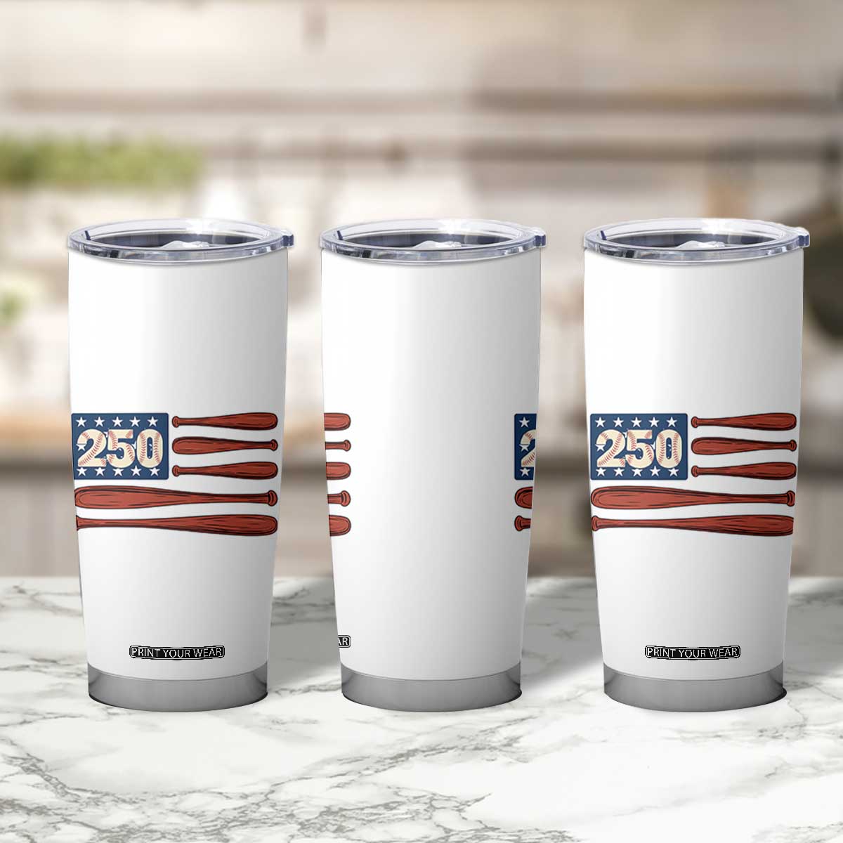 USA Flag Baseball Tumbler Cup America 250th Anniversary Gift TS12 Print Your Wear