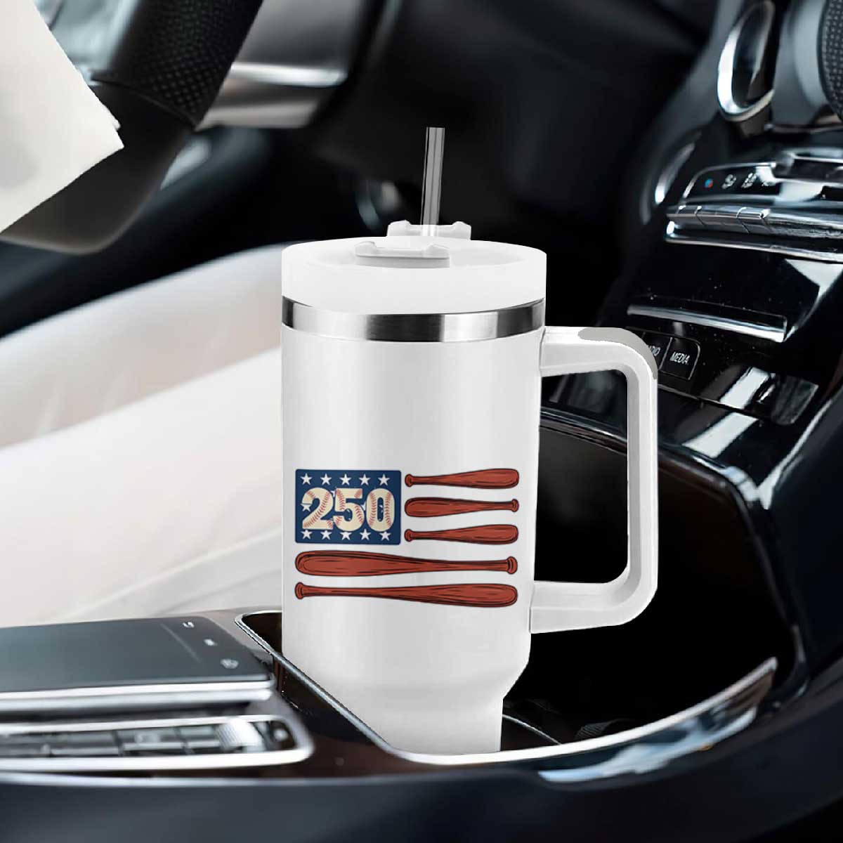 USA Flag Baseball Tumbler With Handle America 250th Anniversary Gift TS12 Print Your Wear