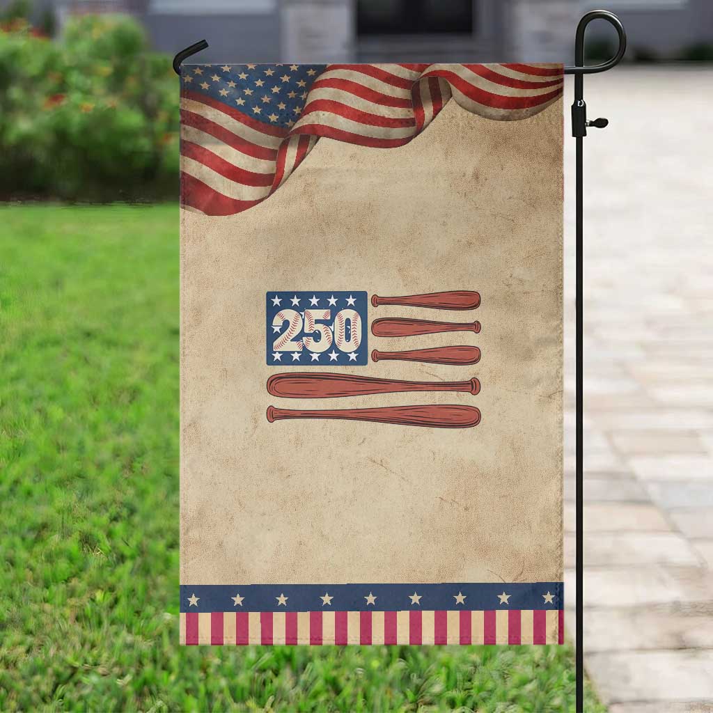 USA Flag Baseball Patriotic Garden Flag America 250th Anniversary Gift TS12 Vintage Rustic Tan Navy Print Your Wear