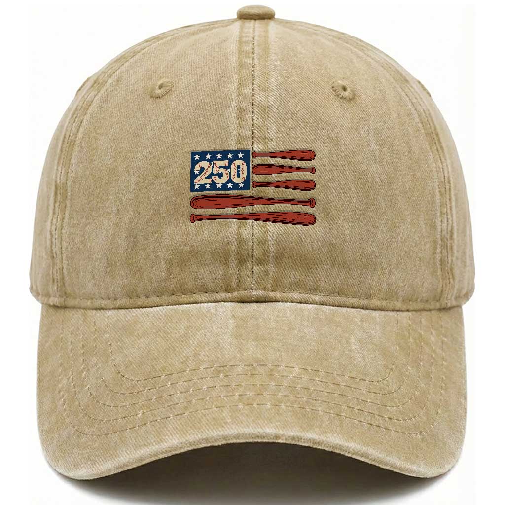 USA Flag Baseball Washed Cotton Baseball Cap America 250th Anniversary Gift TS12 Print Your Wear