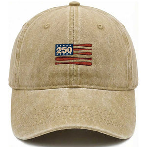 USA Flag Baseball Washed Cotton Baseball Cap America 250th Anniversary Gift TS12 Print Your Wear