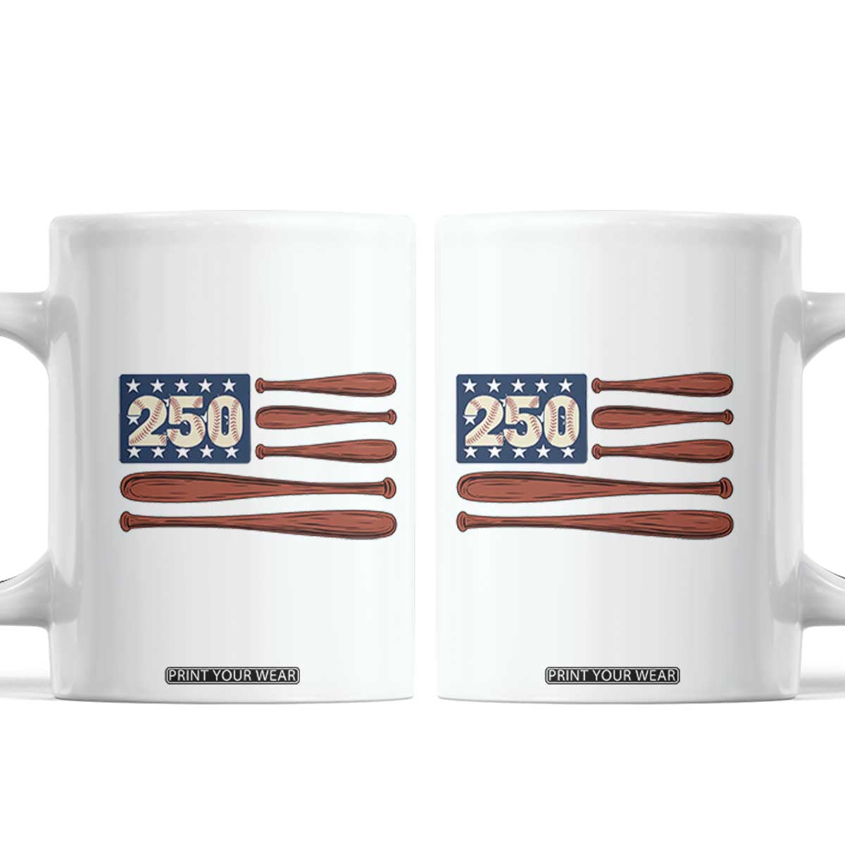 USA Flag Baseball Coffee Mug America 250th Anniversary Gift TS12 White Print Your Wear