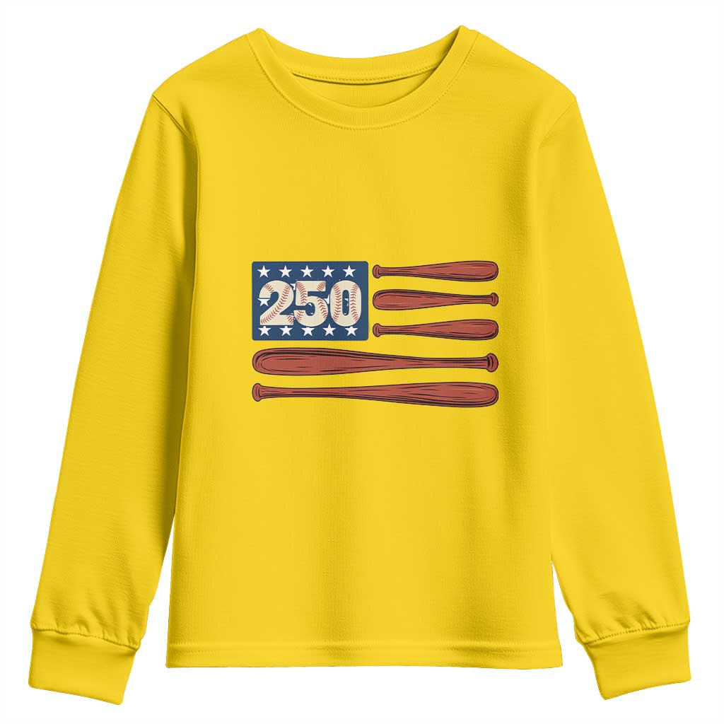 USA Flag Baseball Youth Sweatshirt America 250th Anniversary Gift TS12 Daisy Print Your Wear