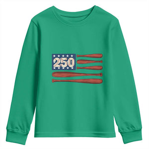 USA Flag Baseball Youth Sweatshirt America 250th Anniversary Gift TS12 Irish Green Print Your Wear