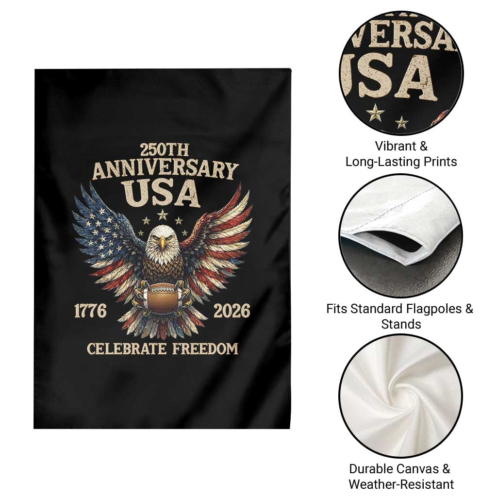 Patriotic Bald Eagle Football Garden Flag America 250th Anniversary Gift TS12 Print Your Wear