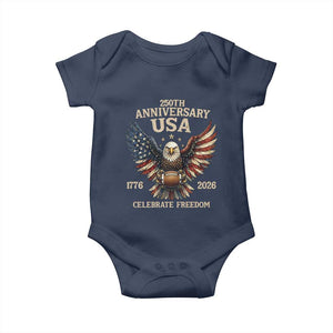 Patriotic Bald Eagle Football Baby Onesie America 250th Anniversary Gift TS12 Navy Print Your Wear