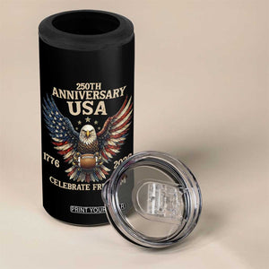 Patriotic Bald Eagle Football 4 in 1 Can Cooler Tumbler America 250th Anniversary Gift TS12 Print Your Wear