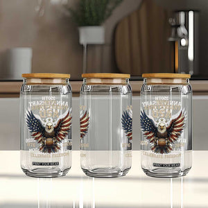 Patriotic Bald Eagle Football Glass Can America 250th Anniversary Gift TS12 Print Your Wear