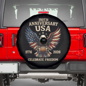 Patriotic Bald Eagle Football Spare Tire Cover America 250th Anniversary Gift TS12 Black Print Your Wear