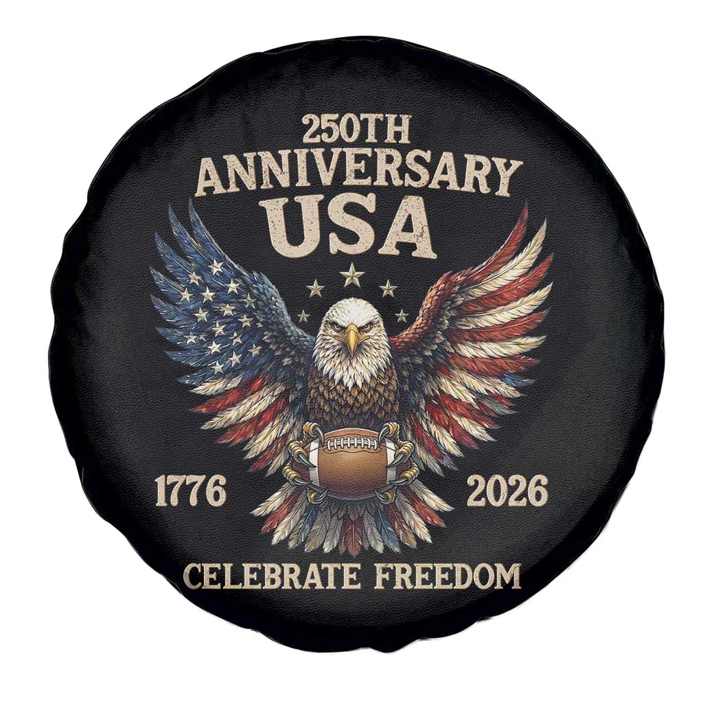Patriotic Bald Eagle Football Spare Tire Cover America 250th Anniversary Gift TS12 Print Your Wear