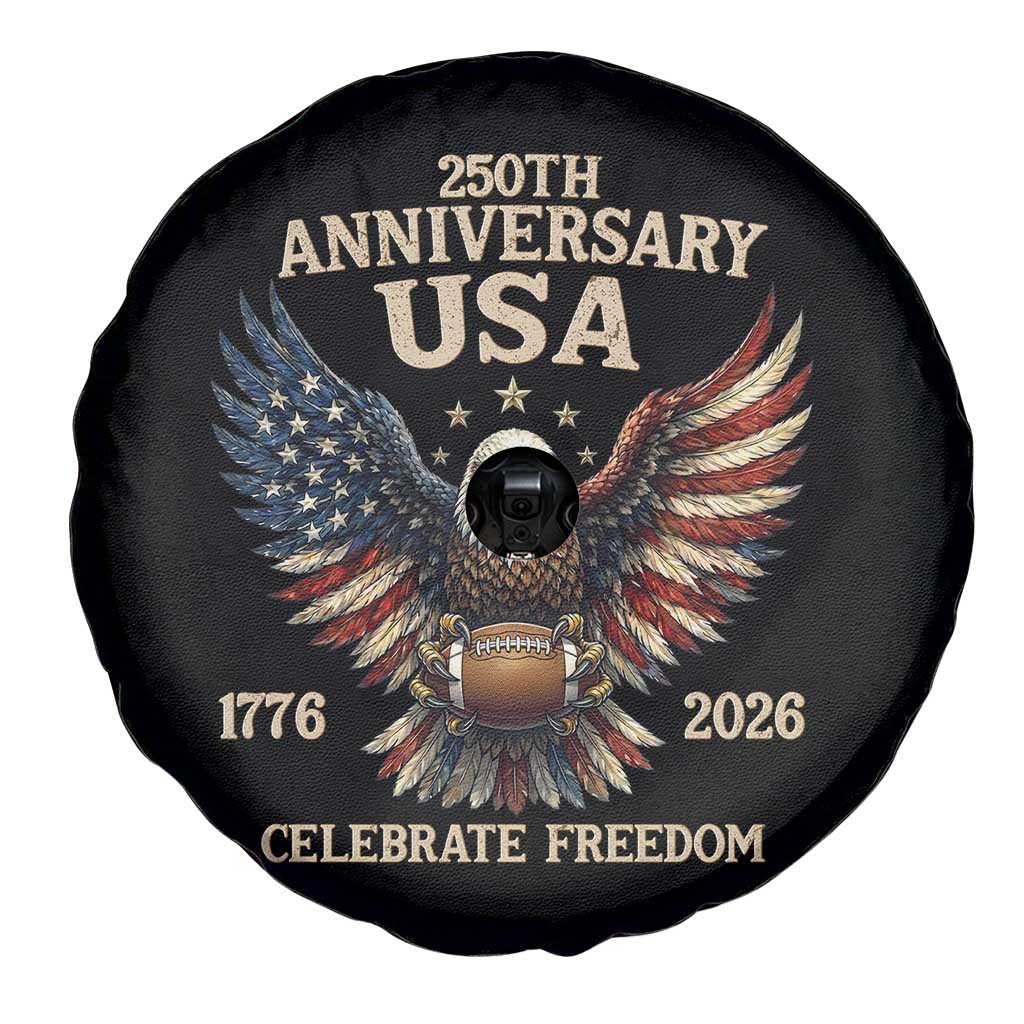 Patriotic Bald Eagle Football Spare Tire Cover America 250th Anniversary Gift TS12 Print Your Wear