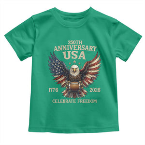 Patriotic Bald Eagle Football Toddler T Shirt America 250th Anniversary Gift TS12 Irish Green Print Your Wear