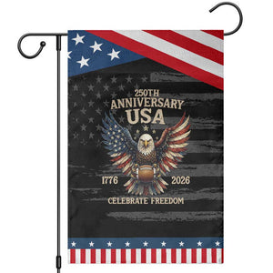 Bald Eagle Football Patriotic Garden Flag America 250th Anniversary Gift TS12 Distressed Black Blue Print Your Wear