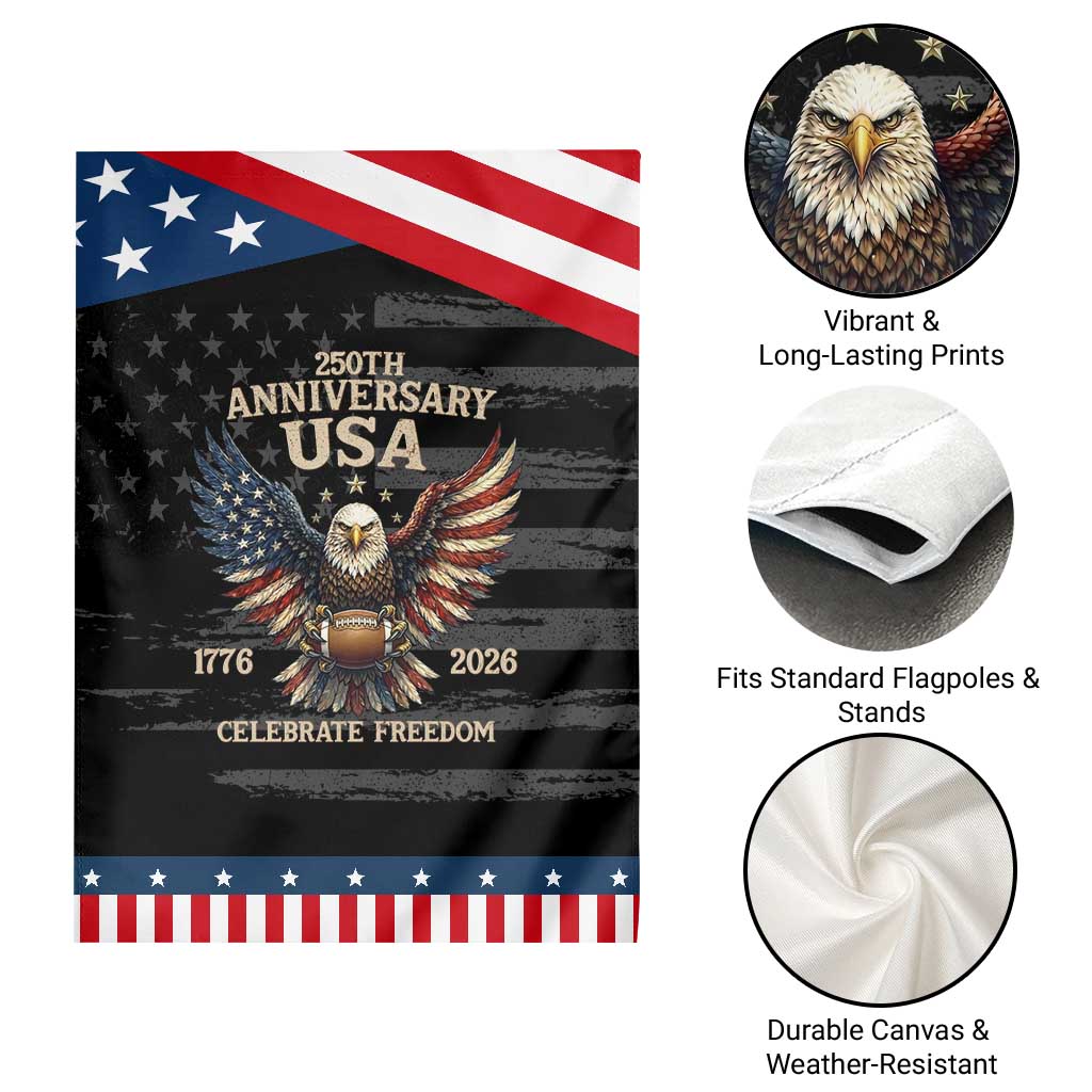 Bald Eagle Football Patriotic Garden Flag America 250th Anniversary Gift TS12 Print Your Wear