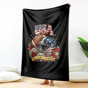 Patriotic Floral Baseball Throw Blanket USA 250th Anniversary Gift TS12 Print Your Wear