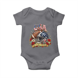 Patriotic Floral Baseball Baby Onesie USA 250th Anniversary Gift TS12 Charcoal Print Your Wear