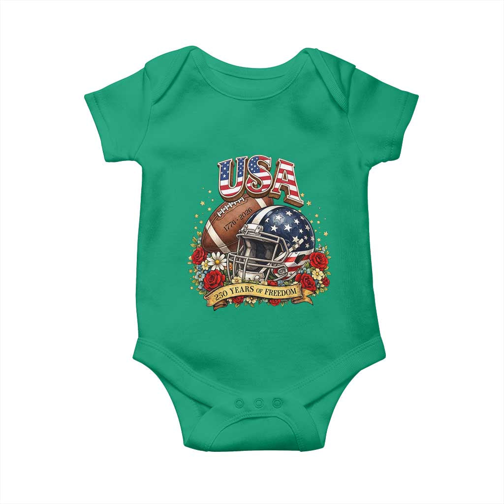Patriotic Floral Baseball Baby Onesie USA 250th Anniversary Gift TS12 Irish Green Print Your Wear
