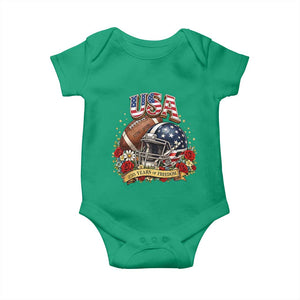 Patriotic Floral Baseball Baby Onesie USA 250th Anniversary Gift TS12 Irish Green Print Your Wear