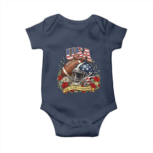 Patriotic Floral Baseball Baby Onesie USA 250th Anniversary Gift TS12 Navy Print Your Wear