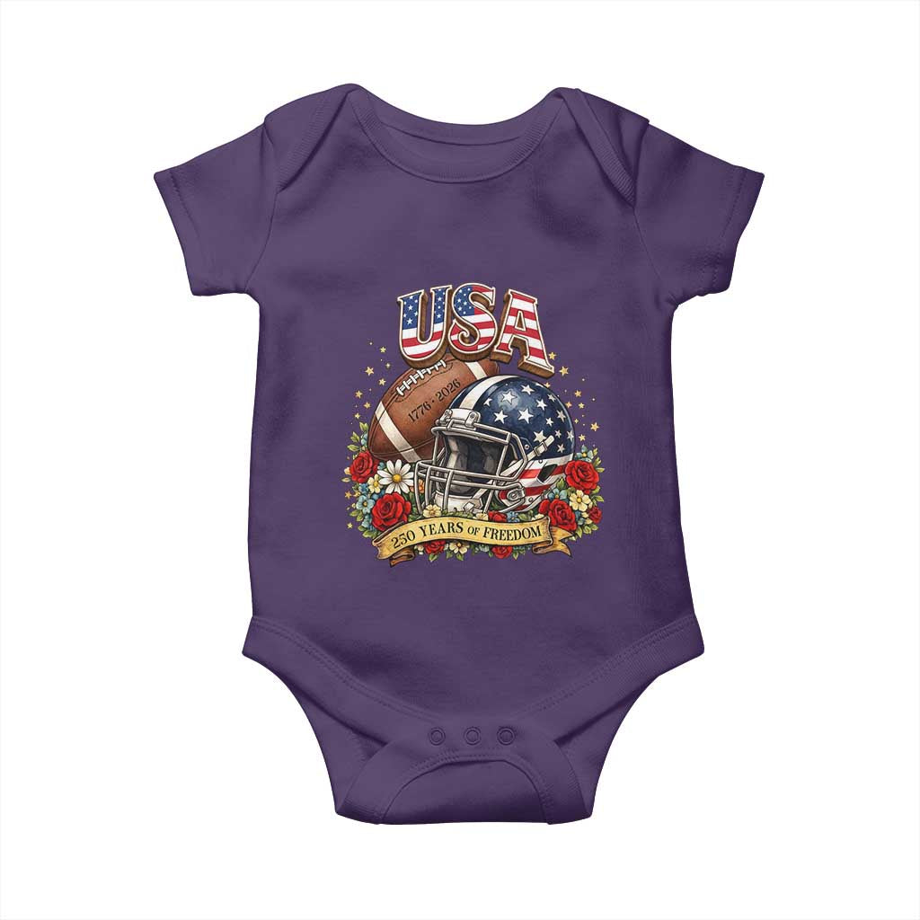Patriotic Floral Baseball Baby Onesie USA 250th Anniversary Gift TS12 Purple Print Your Wear