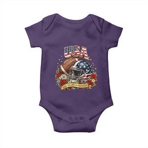 Patriotic Floral Baseball Baby Onesie USA 250th Anniversary Gift TS12 Purple Print Your Wear