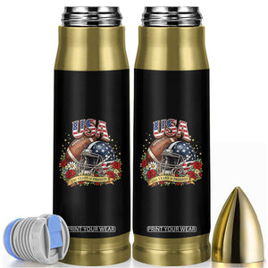 Patriotic Floral Baseball Bullet Tumbler USA 250th Anniversary Gift TS12 Black Print Your Wear