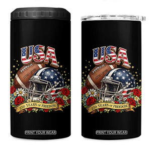 Patriotic Floral Baseball 4 in 1 Can Cooler Tumbler USA 250th Anniversary Gift TS12 One Size: 16 oz Black Print Your Wear