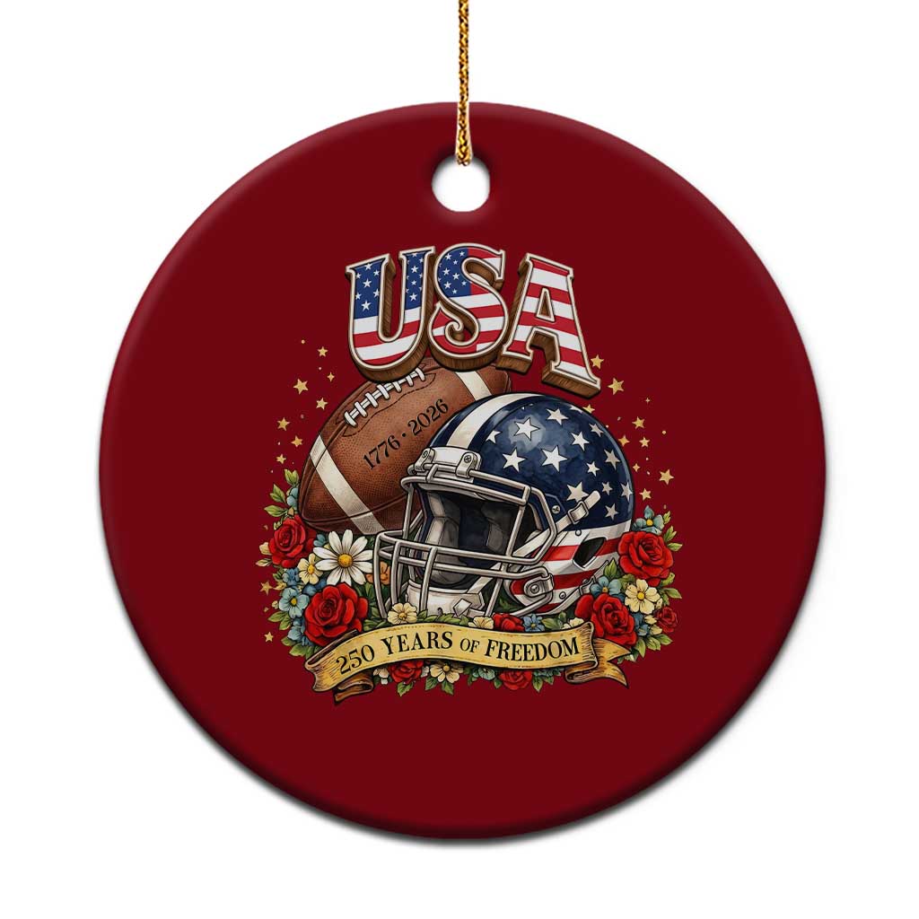 Patriotic Floral Baseball Ceramic Ornament USA 250th Anniversary Gift TS12 1pc Red Print Your Wear
