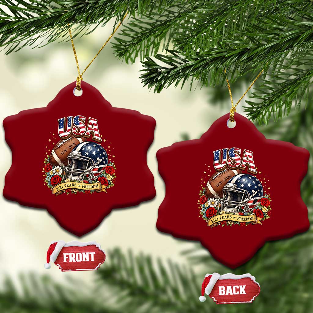 Patriotic Floral Baseball Ceramic Ornament USA 250th Anniversary Gift TS12 Print Your Wear