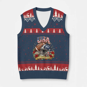 Patriotic Floral Baseball V-Neck Knit Sweater Vest USA 250th Anniversary Gift TS12 Navy Red Print Your Wear