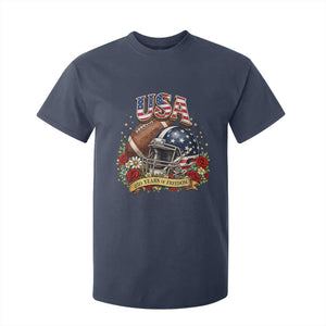 Patriotic Floral Baseball T Shirt For Kid USA 250th Anniversary Gift TS12 Navy Print Your Wear