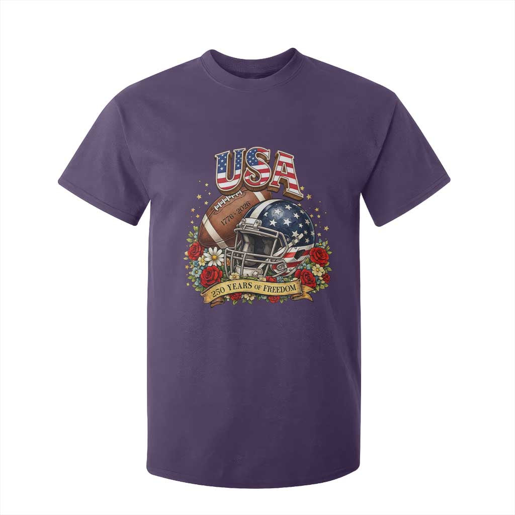 Patriotic Floral Baseball T Shirt For Kid USA 250th Anniversary Gift TS12 Purple Print Your Wear