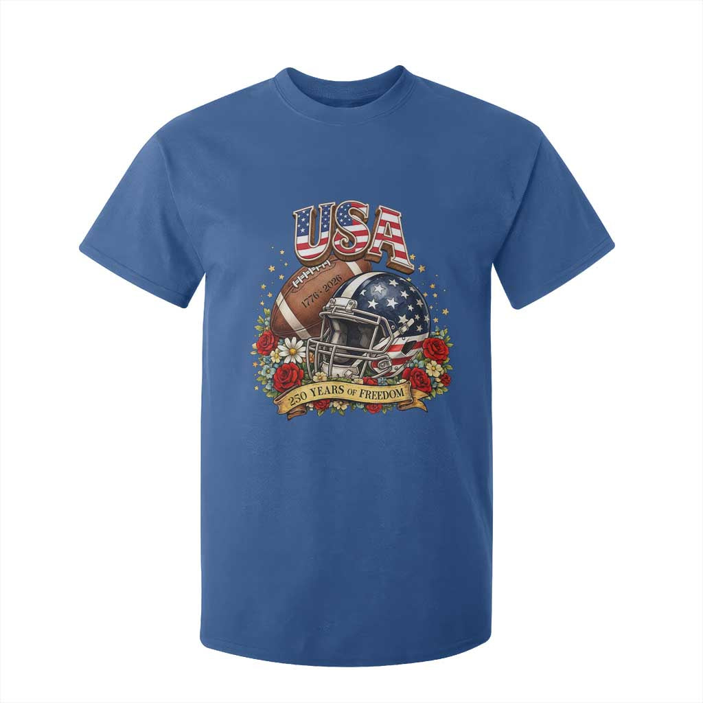 Patriotic Floral Baseball T Shirt For Kid USA 250th Anniversary Gift TS12 Royal Blue Print Your Wear