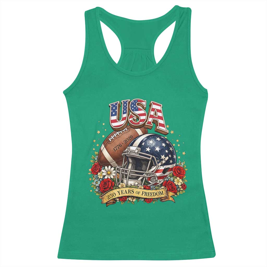 Patriotic Floral Baseball Racerback Tank Top USA 250th Anniversary Gift TS12 Irish Green Print Your Wear
