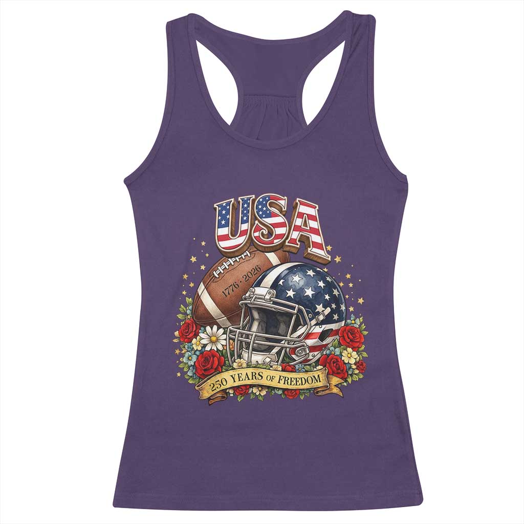 Patriotic Floral Baseball Racerback Tank Top USA 250th Anniversary Gift TS12 Purple Print Your Wear