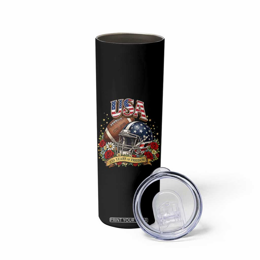 Patriotic Floral Baseball Skinny Tumbler USA 250th Anniversary Gift TS12 Print Your Wear