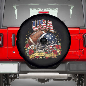 Patriotic Floral Baseball Spare Tire Cover USA 250th Anniversary Gift TS12 Black Print Your Wear