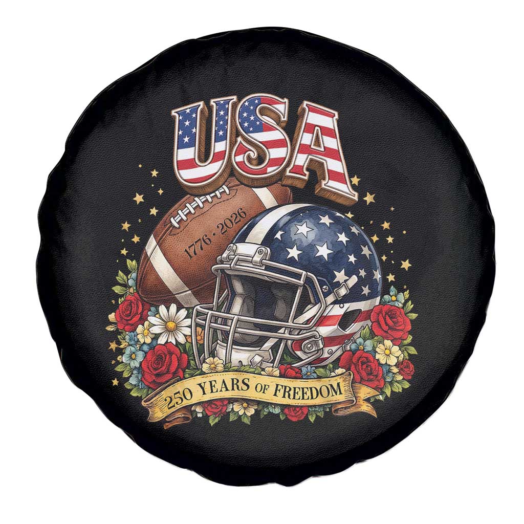 Patriotic Floral Baseball Spare Tire Cover USA 250th Anniversary Gift TS12 Print Your Wear