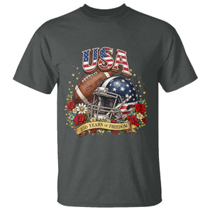 Patriotic Floral Baseball T Shirt USA 250th Anniversary Gift TS12 Dark Heather Print Your Wear