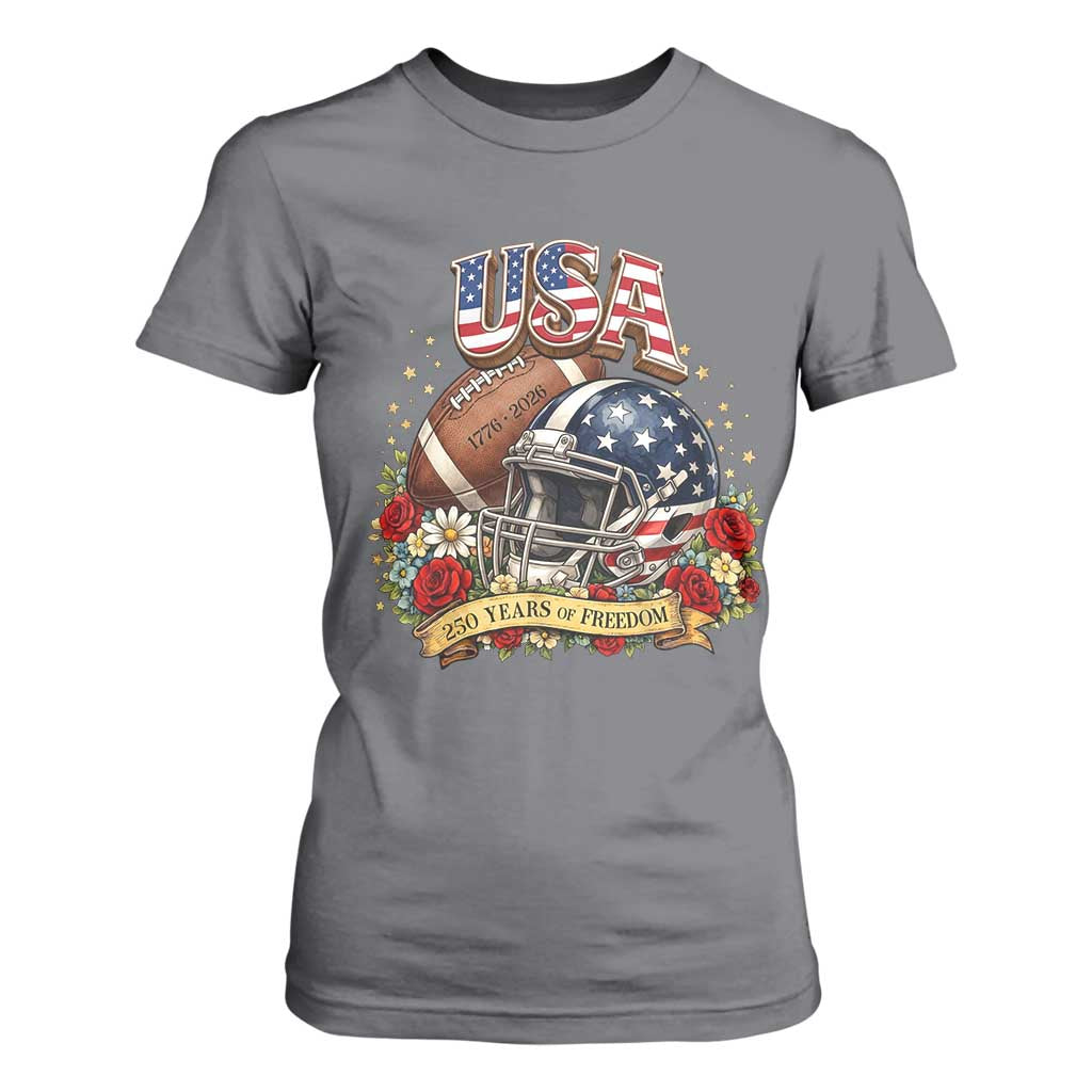 Patriotic Floral Baseball T Shirt For Women USA 250th Anniversary Gift TS12 Charcoal Print Your Wear