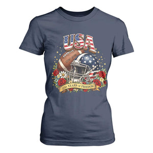 Patriotic Floral Baseball T Shirt For Women USA 250th Anniversary Gift TS12 Navy Print Your Wear