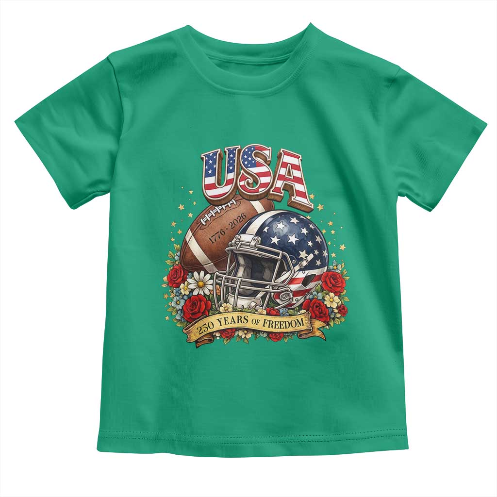 Patriotic Floral Baseball Toddler T Shirt USA 250th Anniversary Gift TS12 Irish Green Print Your Wear